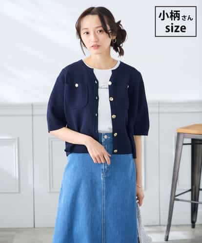 K3CGD12059 a.v.v Elmi 【低身長サイズ】6分袖ジャケットライクカーディガン