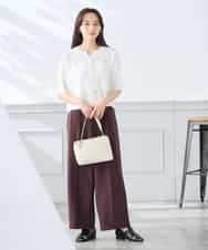 K3CGD12059 a.v.v Elmi(アー・ヴェ・ヴェ) 【低身長サイズ】6分袖ジャケットライクカーディガン ネイビー