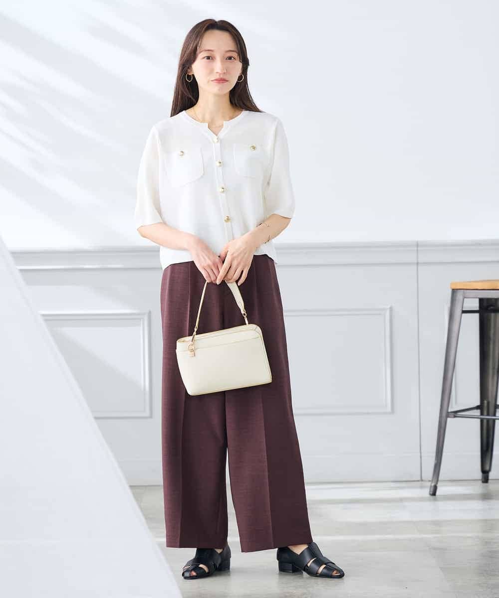 K3CGD12059 a.v.v Elmi(アー・ヴェ・ヴェ) 【低身長サイズ】6分袖ジャケットライクカーディガン ネイビー