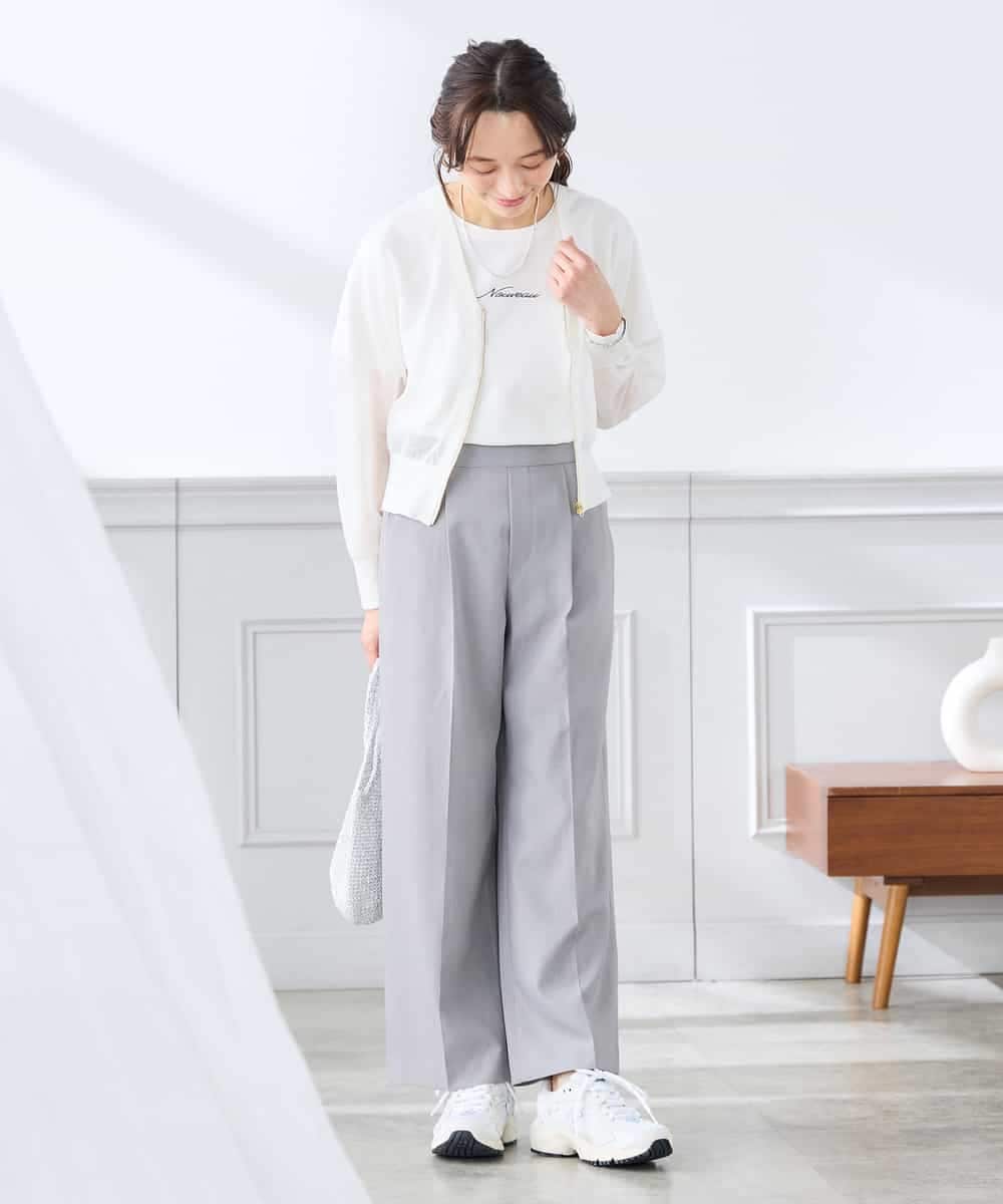 K3CGD13059 a.v.v Elmi(アー・ヴェ・ヴェ) 【低身長サイズ】シアージップカーディガン ホワイト