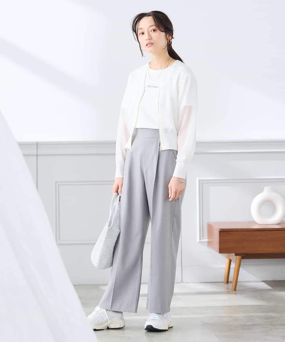 K3CGD13059 a.v.v Elmi(アー・ヴェ・ヴェ) 【低身長サイズ】シアージップカーディガン ホワイト