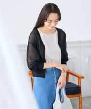 K3CGD13059 a.v.v Elmi(アー・ヴェ・ヴェ) 【低身長サイズ】シアージップカーディガン ホワイト