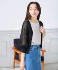 K3CGD13059 a.v.v Elmi(アー・ヴェ・ヴェ) 【低身長サイズ】シアージップカーディガン ホワイト