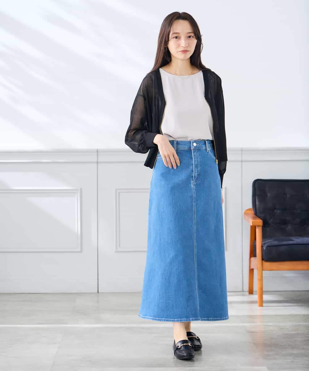 K3CGD13059 a.v.v Elmi(アー・ヴェ・ヴェ) 【低身長サイズ】シアージップカーディガン ホワイト