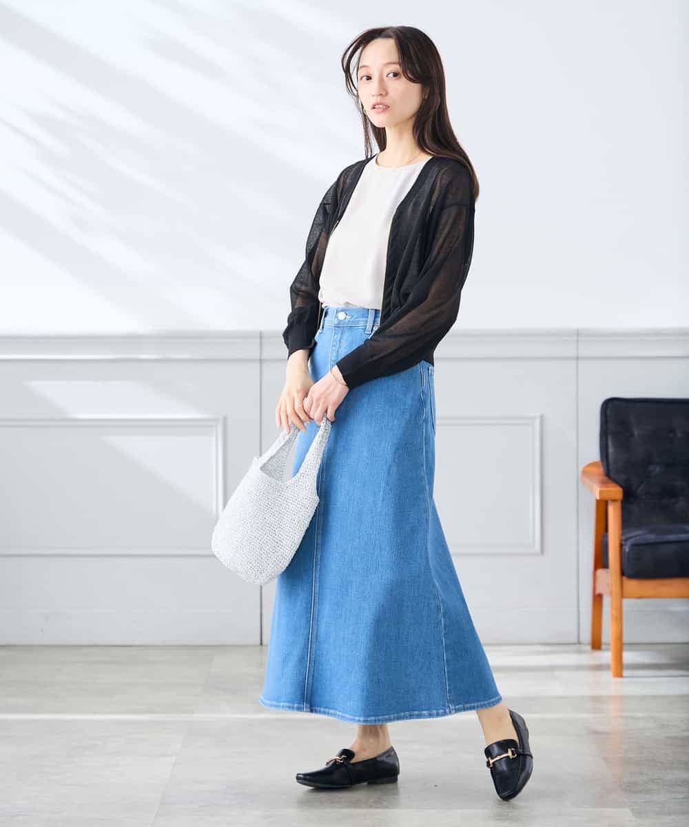 K3CGD13059 a.v.v Elmi(アー・ヴェ・ヴェ) 【低身長サイズ】シアージップカーディガン ホワイト