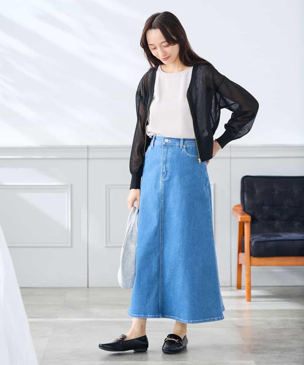 K3CGD13059 a.v.v Elmi(アー・ヴェ・ヴェ) 【低身長サイズ】シアージップカーディガン ホワイト