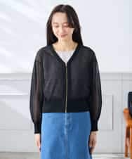 K3CGD13059 a.v.v Elmi(アー・ヴェ・ヴェ) 【低身長サイズ】シアージップカーディガン ホワイト