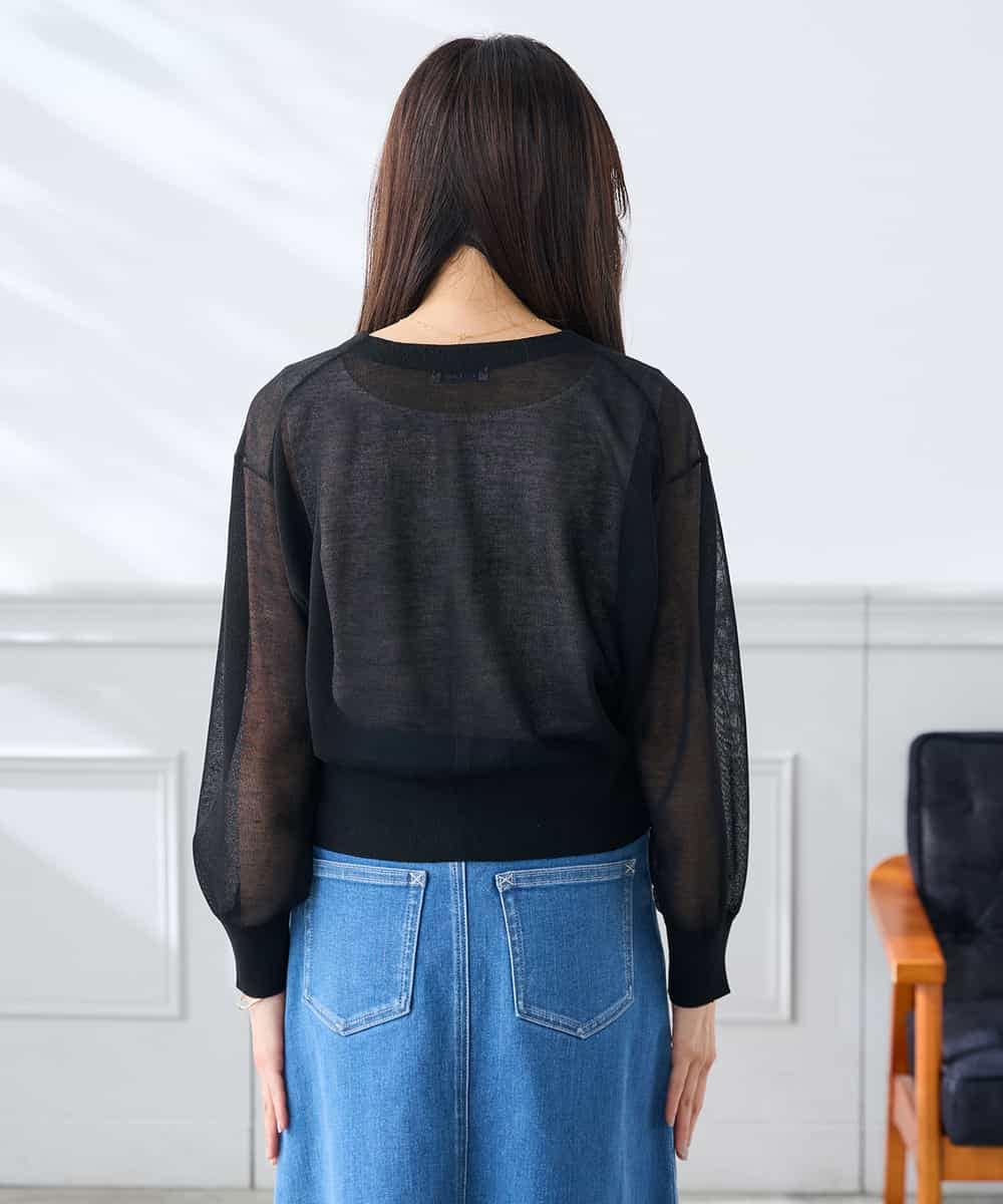 K3CGD13059 a.v.v Elmi(アー・ヴェ・ヴェ) 【低身長サイズ】シアージップカーディガン ホワイト