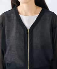 K3CGD13059 a.v.v Elmi(アー・ヴェ・ヴェ) 【低身長サイズ】シアージップカーディガン ホワイト