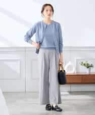 K3CGD20049 a.v.v Elmi(アー・ヴェ・ヴェ) 【低身長サイズ】クルーネックサマーカーディガン【洗える/接触冷感/UVカット】 レッド