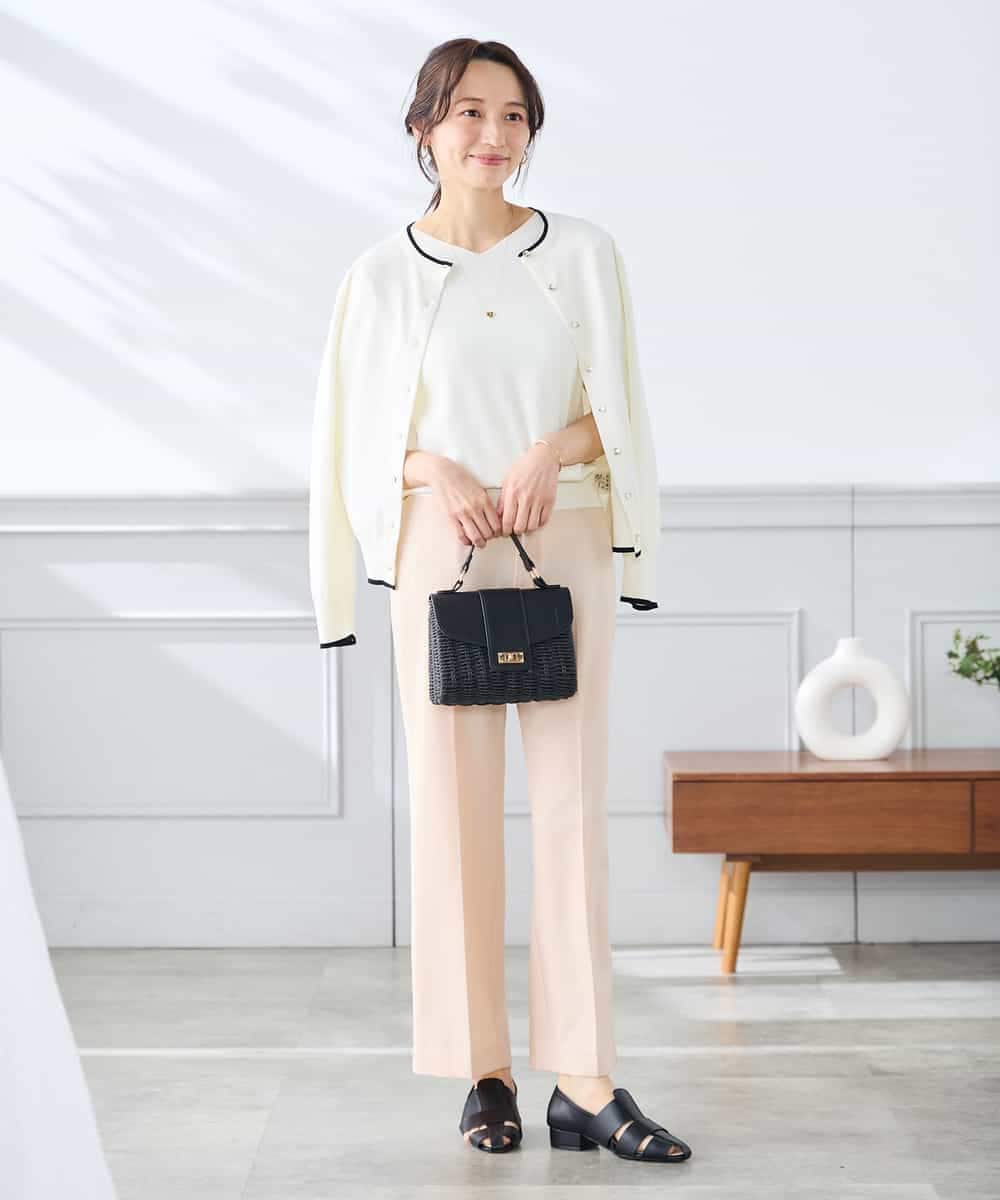 K3CGD20049 a.v.v Elmi(アー・ヴェ・ヴェ) 【低身長サイズ】クルーネックサマーカーディガン【洗える/接触冷感/UVカット】 レッド