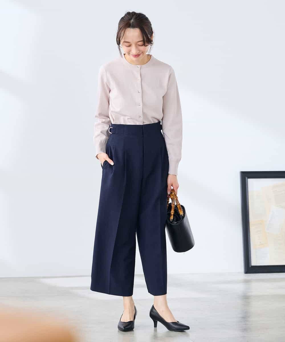 K3CGD20049 a.v.v Elmi(アー・ヴェ・ヴェ) 【低身長サイズ】クルーネックサマーカーディガン【洗える/接触冷感/UVカット】 レッド