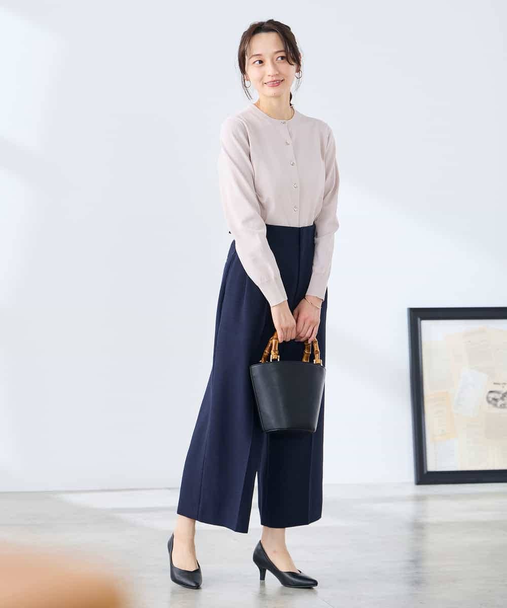 K3CGD20049 a.v.v Elmi(アー・ヴェ・ヴェ) 【低身長サイズ】クルーネックサマーカーディガン【洗える/接触冷感/UVカット】 レッド