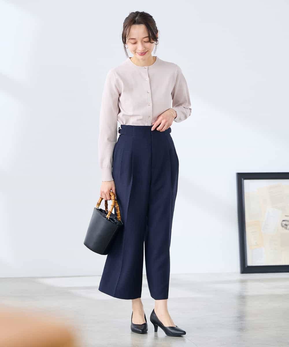 K3CGD20049 a.v.v Elmi(アー・ヴェ・ヴェ) 【低身長サイズ】クルーネックサマーカーディガン【洗える/接触冷感/UVカット】 レッド