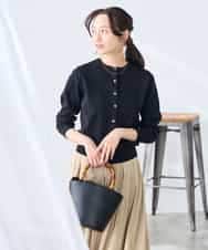 K3CGD20049 a.v.v Elmi(アー・ヴェ・ヴェ) 【低身長サイズ】クルーネックサマーカーディガン【洗える/接触冷感/UVカット】 レッド