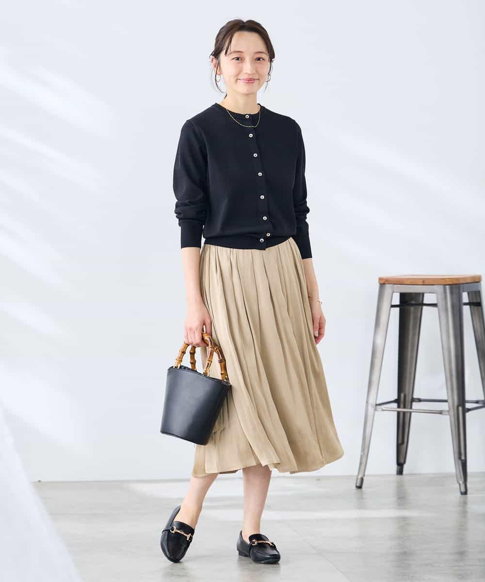 K3CGD20049 a.v.v Elmi(アー・ヴェ・ヴェ) 【低身長サイズ】クルーネックサマーカーディガン【洗える/接触冷感/UVカット】 レッド