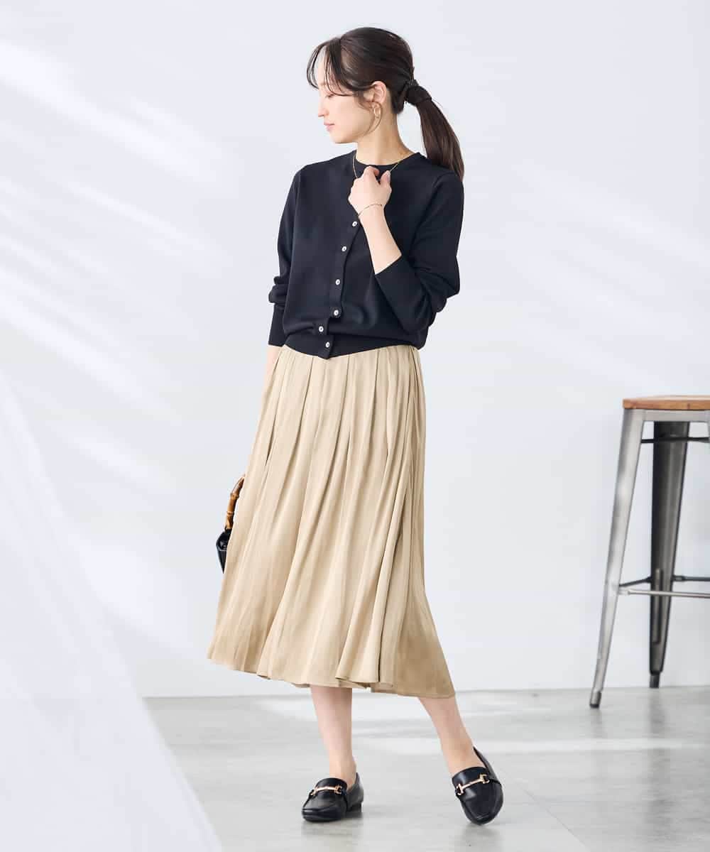 K3CGD20049 a.v.v Elmi(アー・ヴェ・ヴェ) 【低身長サイズ】クルーネックサマーカーディガン【洗える/接触冷感/UVカット】 レッド