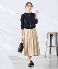 K3CGD20049 a.v.v Elmi(アー・ヴェ・ヴェ) 【低身長サイズ】クルーネックサマーカーディガン【洗える/接触冷感/UVカット】 レッド