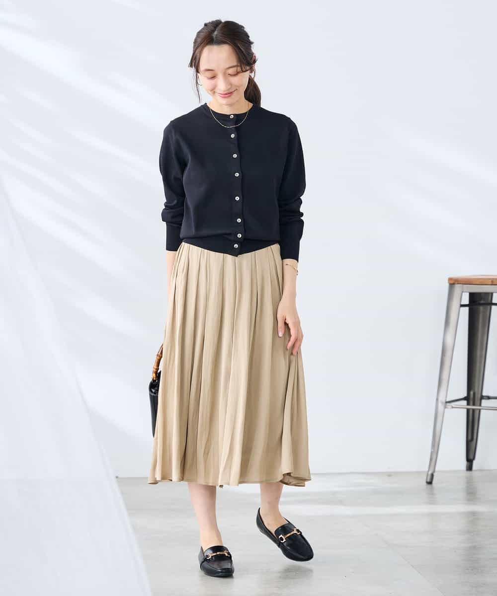 K3CGD20049 a.v.v Elmi(アー・ヴェ・ヴェ) 【低身長サイズ】クルーネックサマーカーディガン【洗える/接触冷感/UVカット】 レッド