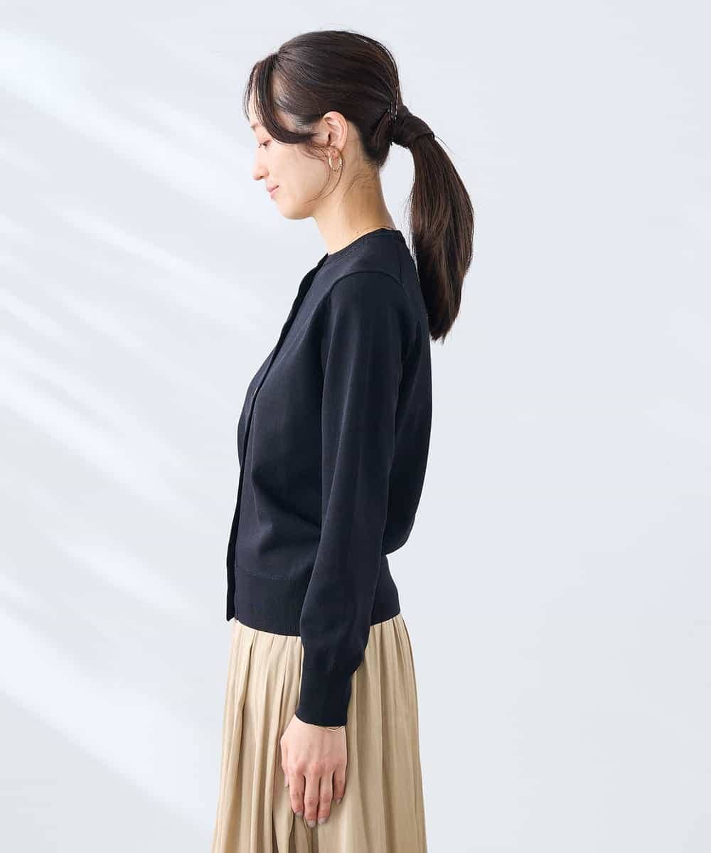 K3CGD20049 a.v.v Elmi(アー・ヴェ・ヴェ) 【低身長サイズ】クルーネックサマーカーディガン【洗える/接触冷感/UVカット】 レッド