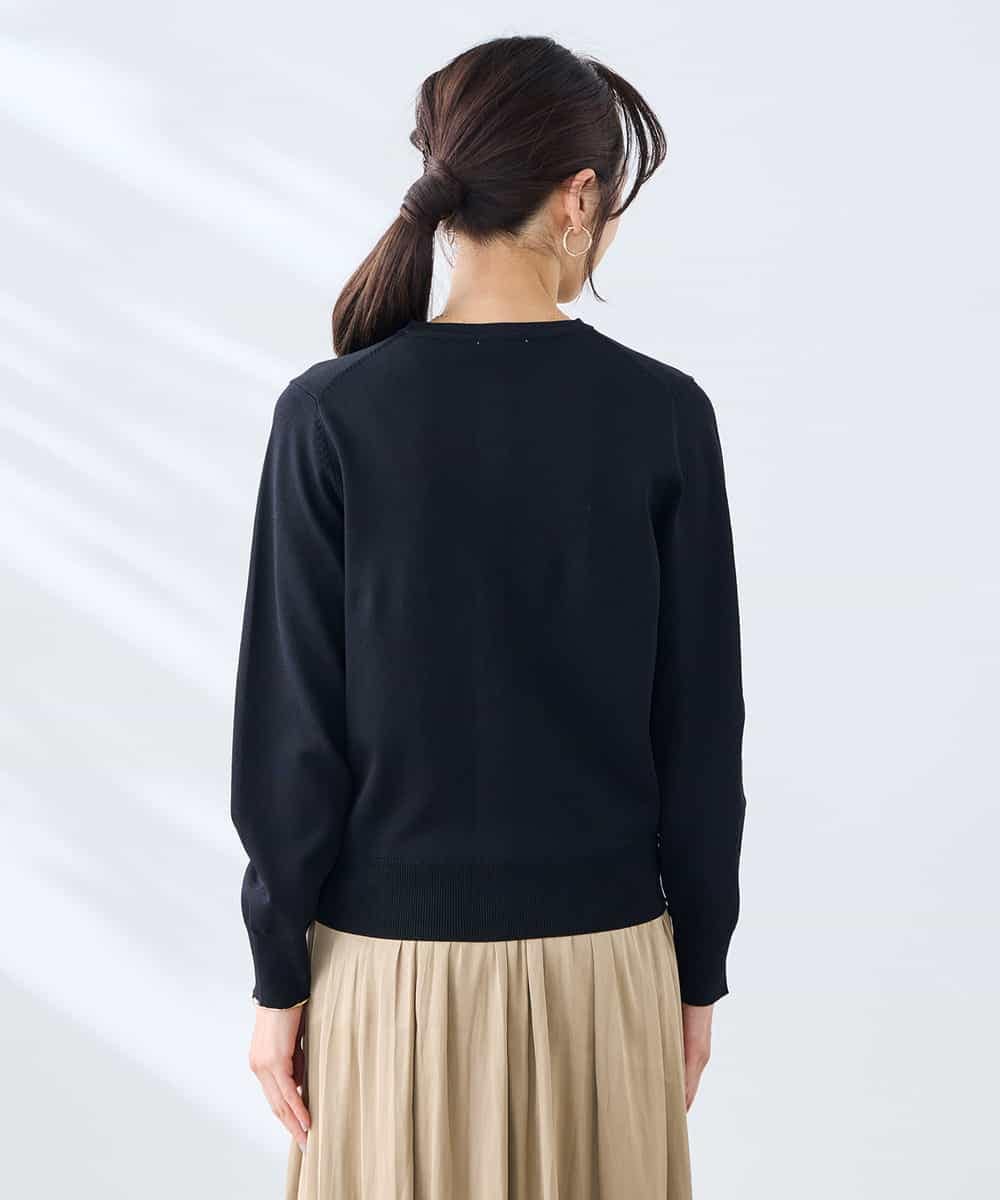 K3CGD20049 a.v.v Elmi(アー・ヴェ・ヴェ) 【低身長サイズ】クルーネックサマーカーディガン【洗える/接触冷感/UVカット】 レッド