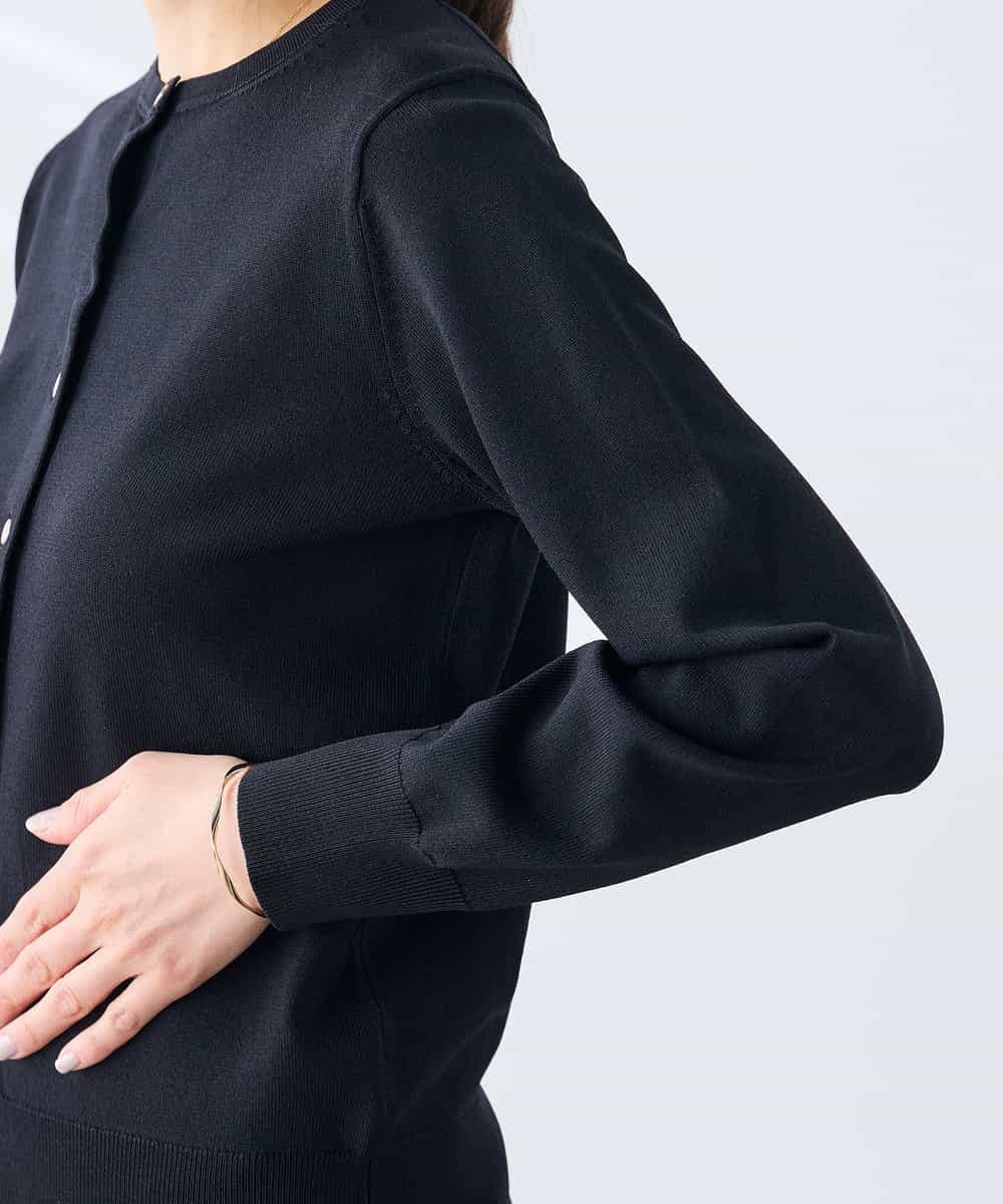 K3CGD20049 a.v.v Elmi(アー・ヴェ・ヴェ) 【低身長サイズ】クルーネックサマーカーディガン【洗える/接触冷感/UVカット】 レッド