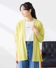 K3CGD22049 a.v.v Elmi(アー・ヴェ・ヴェ) 【低身長サイズ】さらさらタッチトッパーカーディガン【UVカット/接触冷感】 ライトイエロー