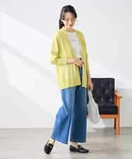 K3CGD22049 a.v.v Elmi(アー・ヴェ・ヴェ) 【低身長サイズ】さらさらタッチトッパーカーディガン【UVカット/接触冷感】 ライトイエロー