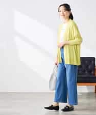 K3CGD22049 a.v.v Elmi(アー・ヴェ・ヴェ) 【低身長サイズ】さらさらタッチトッパーカーディガン【UVカット/接触冷感】 ライトイエロー