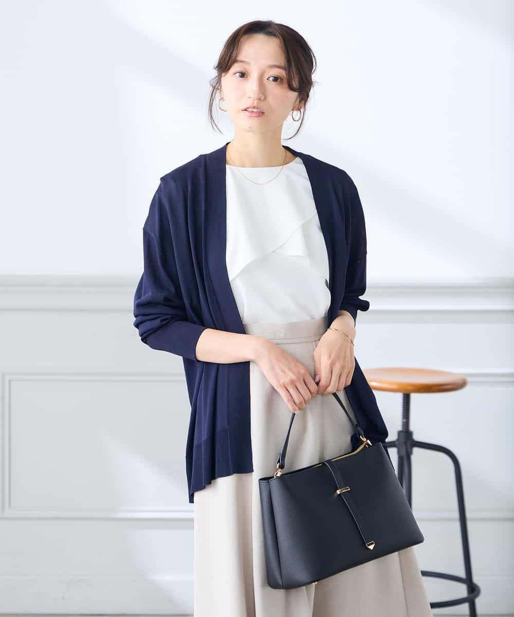 K3CGD22049 a.v.v Elmi(アー・ヴェ・ヴェ) 【低身長サイズ】さらさらタッチトッパーカーディガン【UVカット/接触冷感】 ライトイエロー