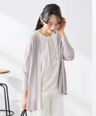 K3CGD22049 a.v.v Elmi(アー・ヴェ・ヴェ) 【低身長サイズ】さらさらタッチトッパーカーディガン【UVカット/接触冷感】 ライトイエロー