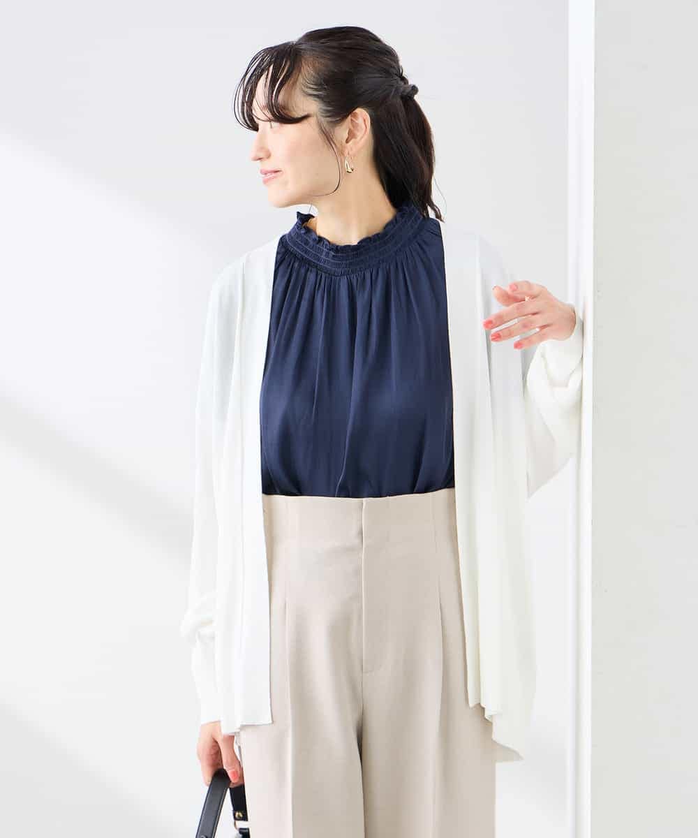 K3CGD22049 a.v.v Elmi(アー・ヴェ・ヴェ) 【低身長サイズ】さらさらタッチトッパーカーディガン【UVカット/接触冷感】 ライトイエロー