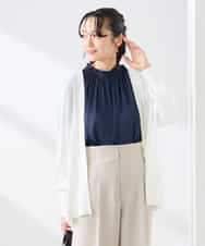 K3CGD22049 a.v.v Elmi(アー・ヴェ・ヴェ) 【低身長サイズ】さらさらタッチトッパーカーディガン【UVカット/接触冷感】 ライトイエロー