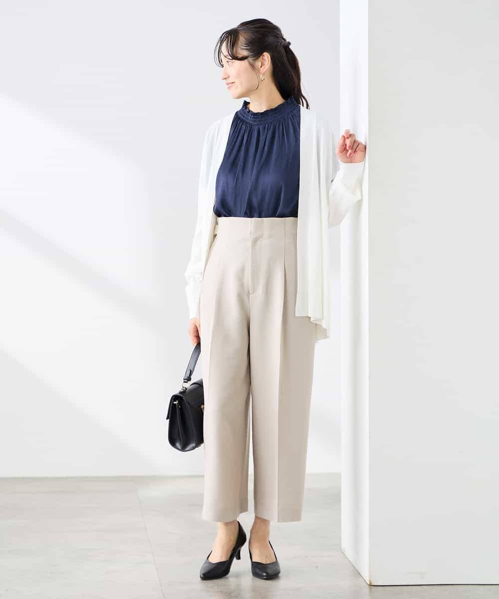 K3CGD22049 a.v.v Elmi(アー・ヴェ・ヴェ) 【低身長サイズ】さらさらタッチトッパーカーディガン【UVカット/接触冷感】 ライトイエロー