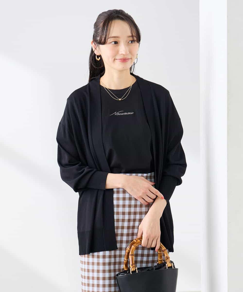 K3CGD22049 a.v.v Elmi(アー・ヴェ・ヴェ) 【低身長サイズ】さらさらタッチトッパーカーディガン【UVカット/接触冷感】 ライトイエロー