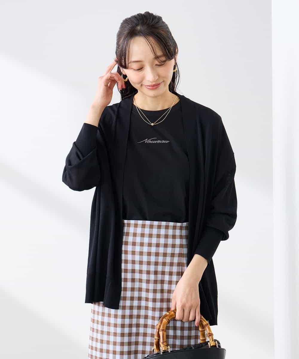 K3CGD22049 a.v.v Elmi(アー・ヴェ・ヴェ) 【低身長サイズ】さらさらタッチトッパーカーディガン【UVカット/接触冷感】 ライトイエロー