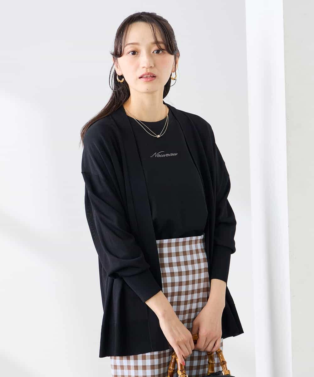 K3CGD22049 a.v.v Elmi(アー・ヴェ・ヴェ) 【低身長サイズ】さらさらタッチトッパーカーディガン【UVカット/接触冷感】 ライトイエロー