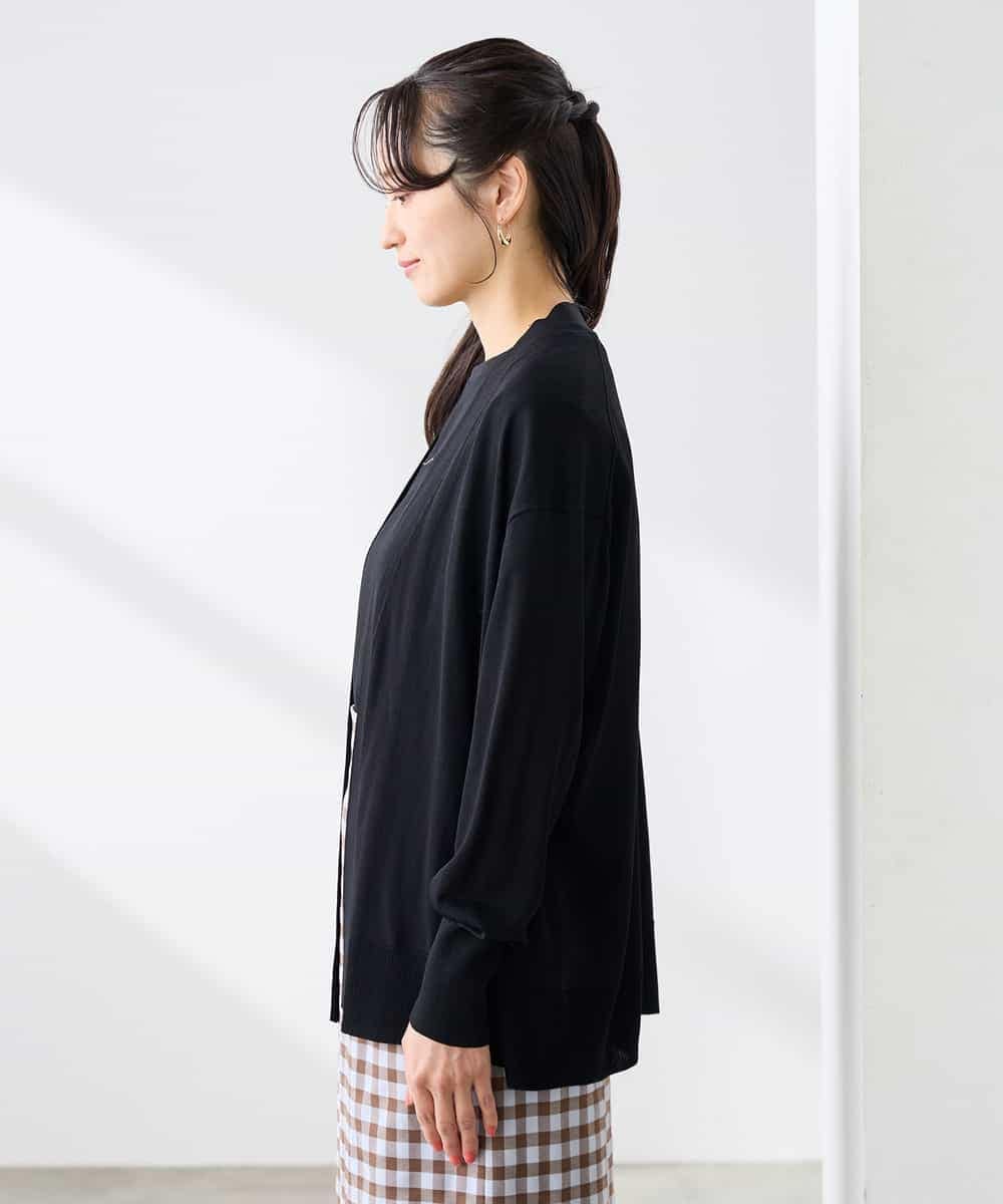 K3CGD22049 a.v.v Elmi(アー・ヴェ・ヴェ) 【低身長サイズ】さらさらタッチトッパーカーディガン【UVカット/接触冷感】 ライトイエロー