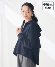 K3CKD09059 a.v.v Elmi(アー・ヴェ・ヴェ) 【低身長サイズ】バックフレア ダンボール ZIP パーカー ネイビー