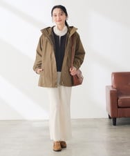 K3CKD35059 a.v.v Elmi(アー・ヴェ・ヴェ) 【低身長サイズ】ダンボール ノーカラー ZIP カーディガン ネイビー