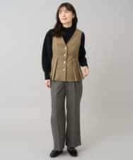 K3EBD11109 a.v.v Elmi(アー・ヴェ・ヴェ) 【低身長サイズ/2SET】ペプラムジレ×ナロースカート モカベージュ