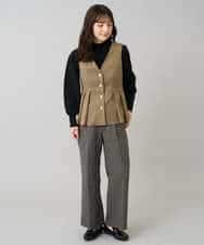 K3EBD11109 a.v.v Elmi(アー・ヴェ・ヴェ) 【低身長サイズ/2SET】ペプラムジレ×ナロースカート モカベージュ