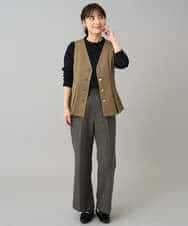 K3EBD11109 a.v.v Elmi(アー・ヴェ・ヴェ) 【低身長サイズ/2SET】ペプラムジレ×ナロースカート モカベージュ