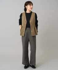 K3EBD11109 a.v.v Elmi(アー・ヴェ・ヴェ) 【低身長サイズ/2SET】ペプラムジレ×ナロースカート モカベージュ