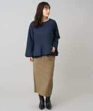 K3EBD11109 a.v.v Elmi(アー・ヴェ・ヴェ) 【低身長サイズ/2SET】ペプラムジレ×ナロースカート モカベージュ