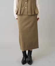 K3EBD11109 a.v.v Elmi(アー・ヴェ・ヴェ) 【低身長サイズ/2SET】ペプラムジレ×ナロースカート モカベージュ