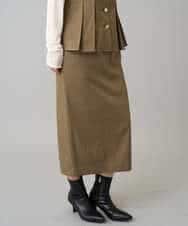 K3EBD11109 a.v.v Elmi(アー・ヴェ・ヴェ) 【低身長サイズ/2SET】ペプラムジレ×ナロースカート モカベージュ