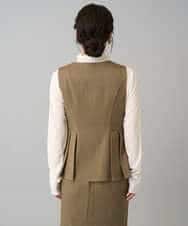 K3EBD11109 a.v.v Elmi(アー・ヴェ・ヴェ) 【低身長サイズ/2SET】ペプラムジレ×ナロースカート モカベージュ