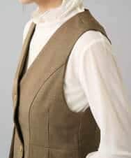 K3EBD11109 a.v.v Elmi(アー・ヴェ・ヴェ) 【低身長サイズ/2SET】ペプラムジレ×ナロースカート モカベージュ