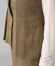 K3EBD11109 a.v.v Elmi(アー・ヴェ・ヴェ) 【低身長サイズ/2SET】ペプラムジレ×ナロースカート モカベージュ